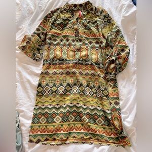 Boutique Boho Print Tunic Dress